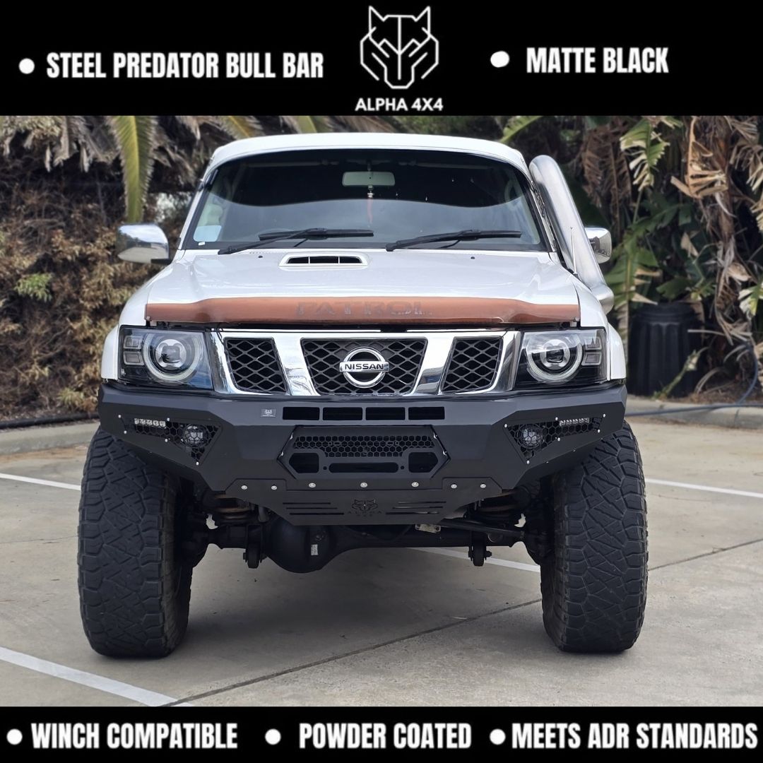 Alpha Predator Steel Bull Bar to suit Nissan GU Patrol Y61 S4 2005-2016