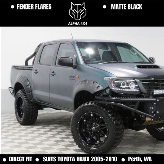 Jungle Fender Flares to Suit Toyota Hilux N70 2005 - 2010 Matte Black