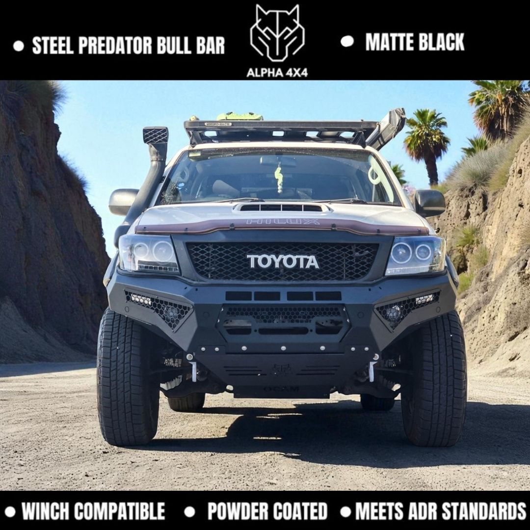 Alpha Predator Steel Bull Bar to suit Toyota Hilux N70 2011-2015