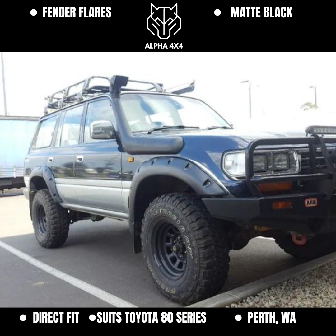 Matte Black Jungle Fender Flares suit Toyota Landcruiser 80 Series