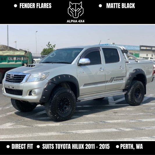 Jungle Fender Flares to Suit Toyota Hilux N70 2011 - 2015 Matte Black