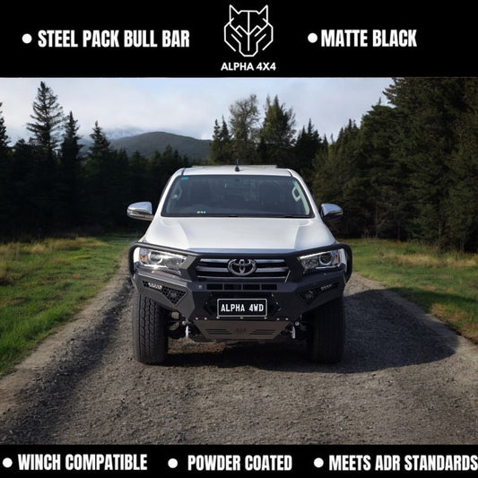 Alpha 4WD Steel Pack Bull Bar for Toyota Hilux N80 2015 - 2018