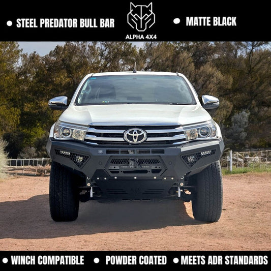 Alpha Predator Steel Bull Bar to suit Toyota Hilux N80 2015-2018