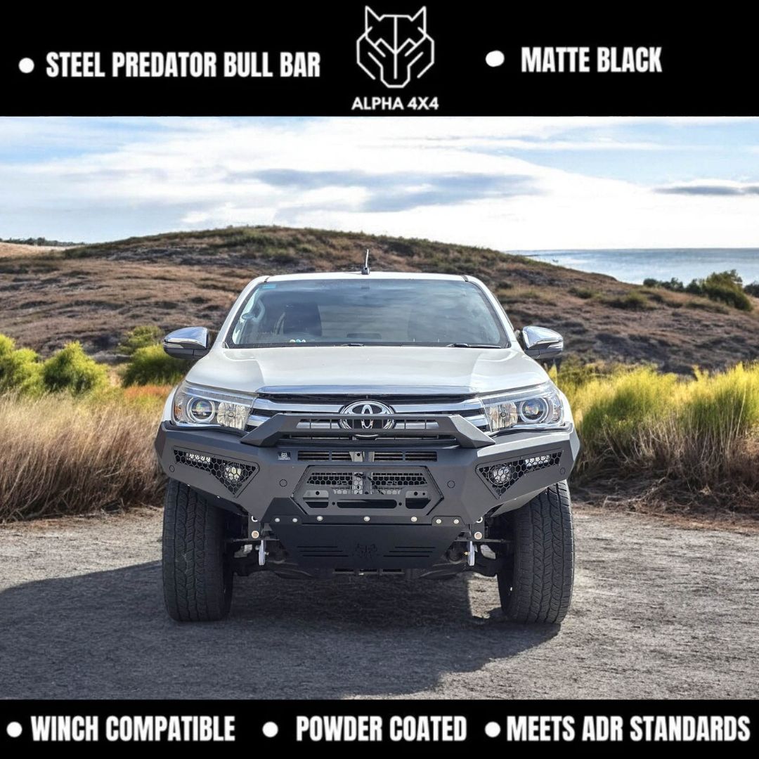 Alpha Predator Steel Bull Bar to suit Toyota Hilux N80 2015-2018