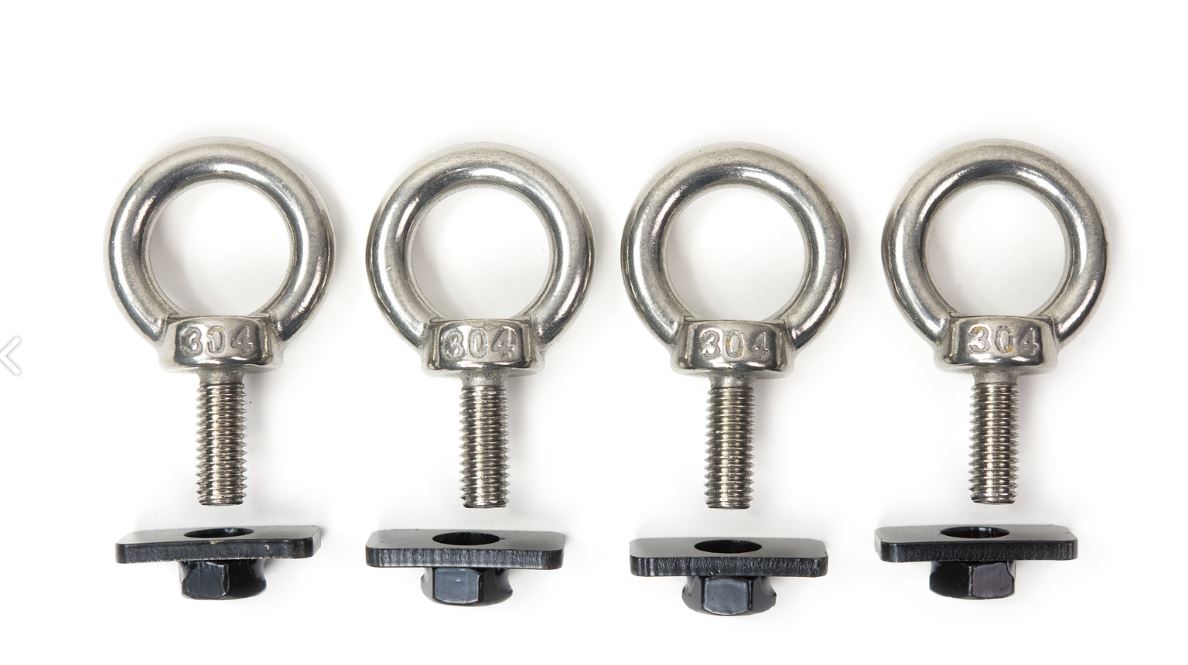 Eye bolt tie down points for genesis platform racks