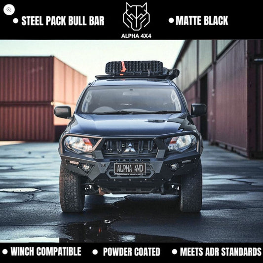 Alpha 4WD Pack Steel Bull Bar for Mitsubishi Triton MQ 2015 - 2018