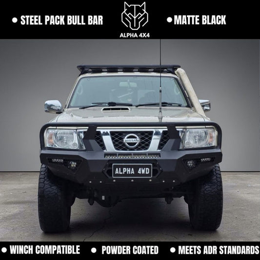 Alpha Pack Steel Bull Bar to suit Nissan GU Patrol Y61 S4 2005-2016