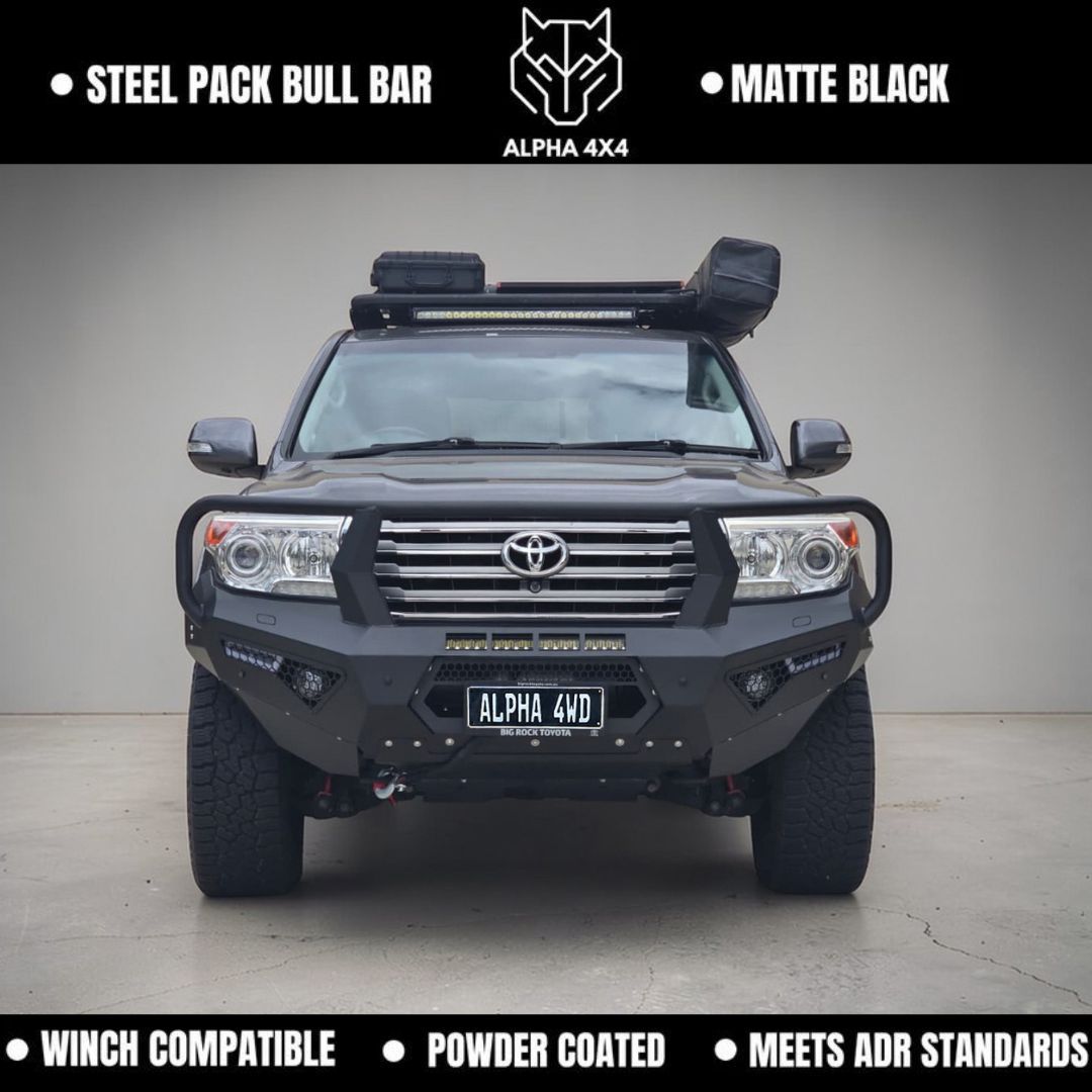 Alpha 4WD Pack Steel Bull Bar for Toyota Landcruiser 200 series 2006-2015