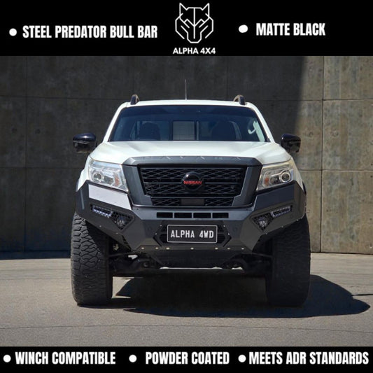 Alpha 4WD Steel Predator Bull Bar for Nissan Navara NP300 D23 2021-2025