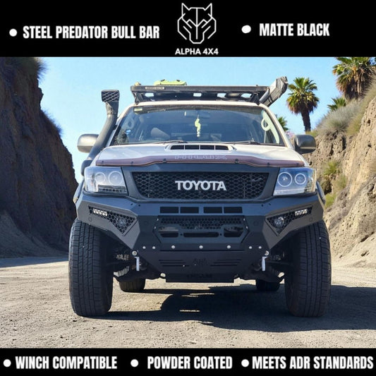 Alpha Predator Steel Bull Bar to suit Toyota Hilux N70 2011-2015