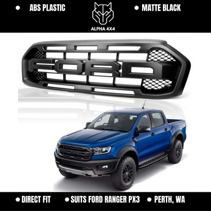 Raptor Style Grill for Ford Ranger 2018 - 2022 PX3 XLT XLS