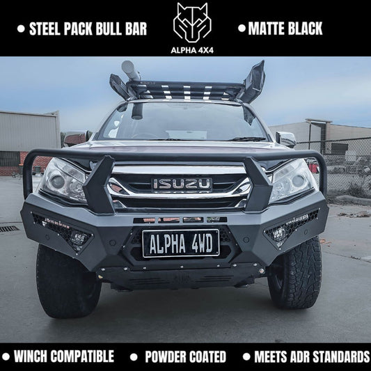 Alpha 4WD Steel Pack Bull Bar for Isuzu MU-X 2013 - 2016