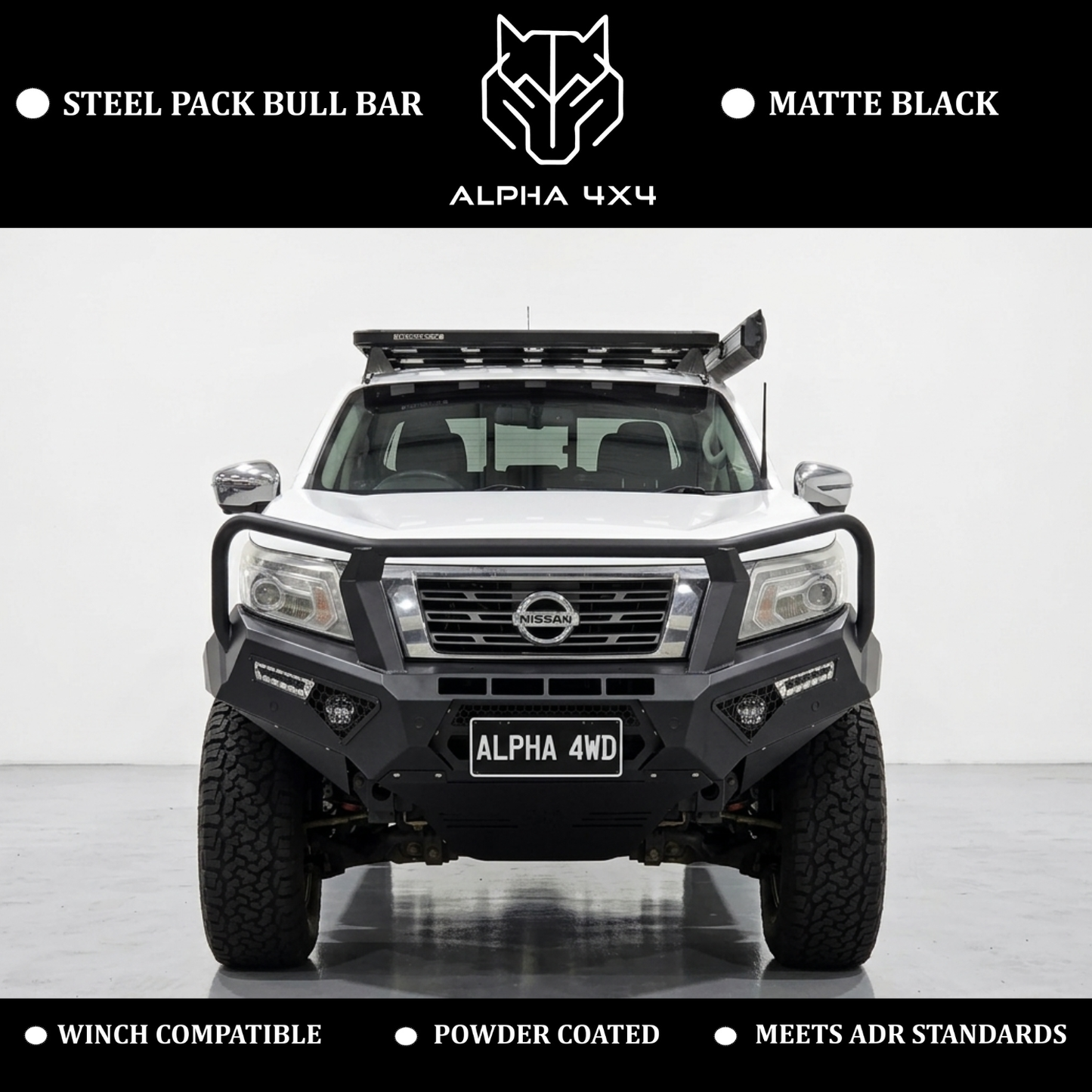 Alpha 4WD Steel Pack Bull Bar for Nissan Navara NP300 D23