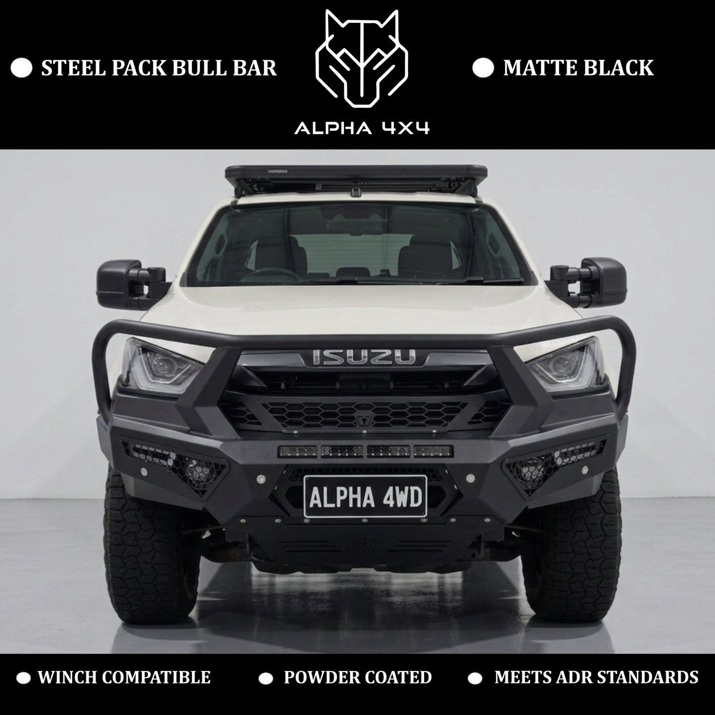 Alpha 4WD Steel Pack Bull Bar for Isuzu D-MAX 2019-2024 (pre-facelift)