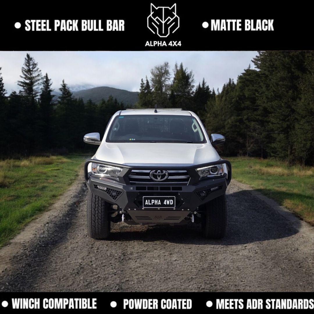 Alpha 4WD Steel Pack Bull Bar for Toyota Hilux N80 2015 - 2018