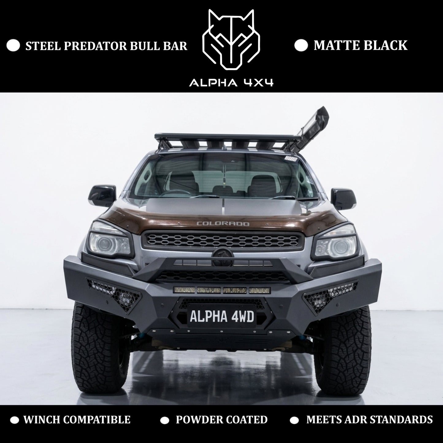 Alpha 4WD Predator Steel Bull Bar for Holden Colorado RG 2012 - 2016