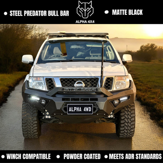 Alpha Predator Steel Bull Bar + Single loop for Nissan Navara D40 2010-2015 Spanish