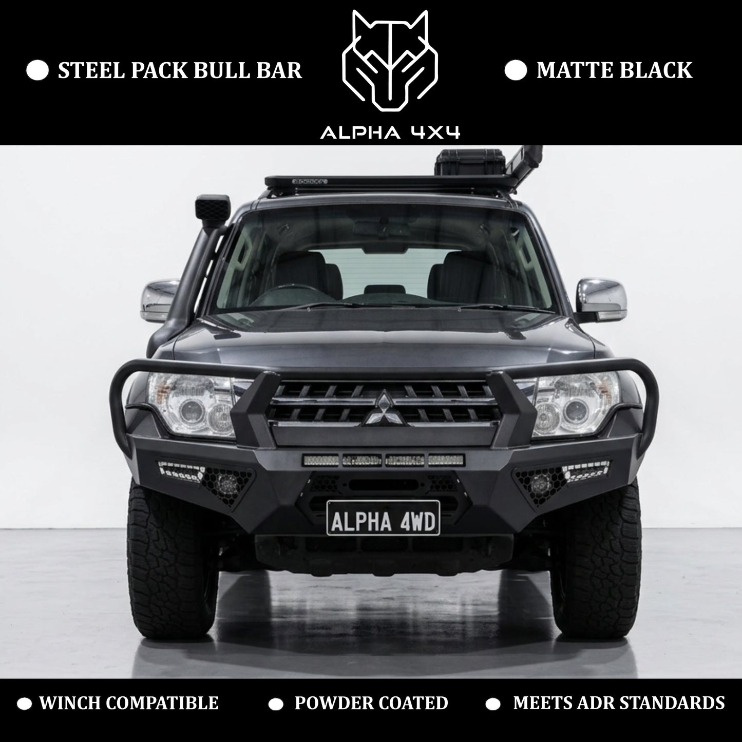 Alpha 4WD Pack Steel Bull Bar for Mitsubishi Pajero NS NT NX NW 2007+