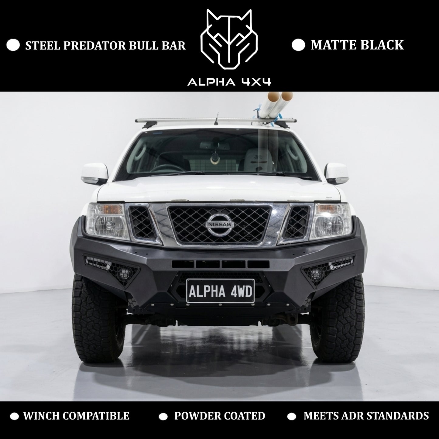 Alpha Predator Steel Bull Bar  for Nissan Navara D40 2010-2015 Spanish