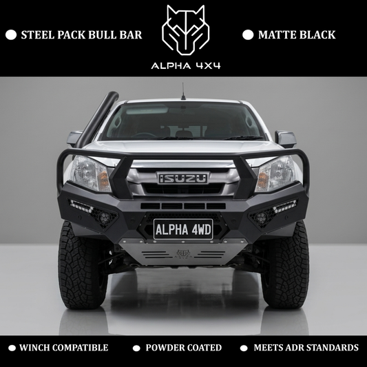 Alpha 4WD Steel Pack Bull Bar for Isuzu D - Max 2017 - 2019