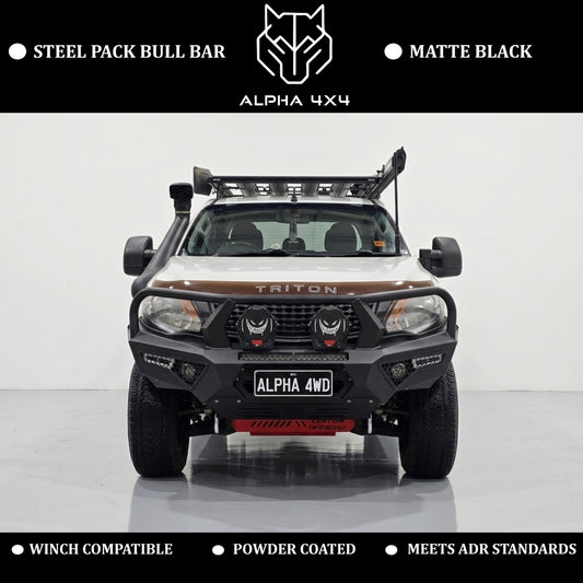 Alpha 4WD Pack Steel Bull Bar for Mitsubishi Triton MQ 2015 - 2018