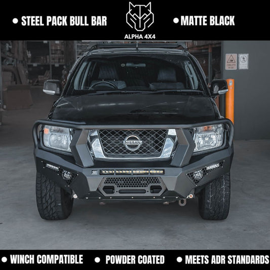 Alpha 4WD Steel Pack Bull Bar for Nissan Navara D40 Spanish 2005 - 2015