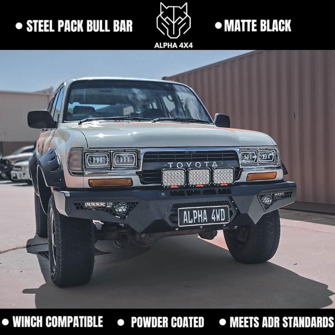 Alpha Predator Steel Bull Bar to suit Toyota Landcruiser 80 series