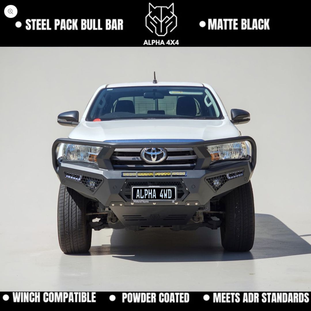 Alpha 4WD Steel Pack Bull Bar for Toyota Hilux N80 2015 - 2018