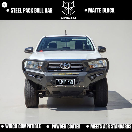 Alpha 4WD Steel Pack Bull Bar for Toyota Hilux N80 2015 - 2018