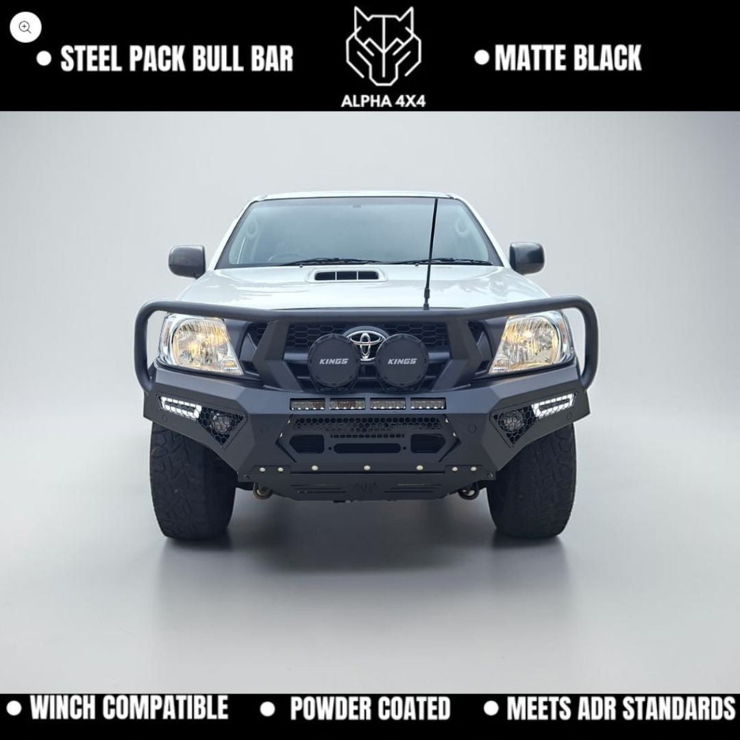 Alpha 4WD Steel Pack Bull Bar for Toyota Hilux N70 2005 - 2011