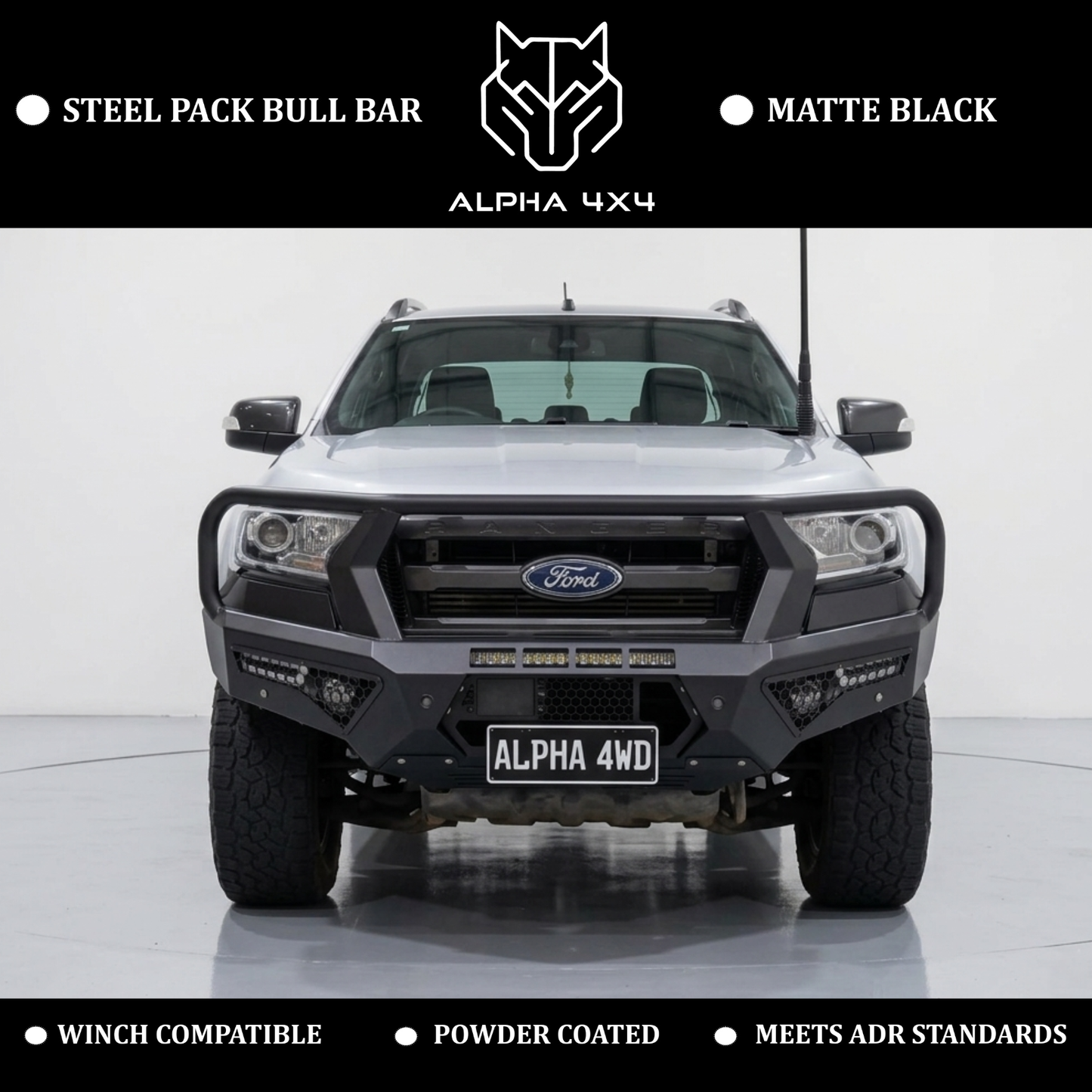 Alpha 4WD Steel Pack Bull Bar for Ford Ranger 2015 - 2017 PX 2