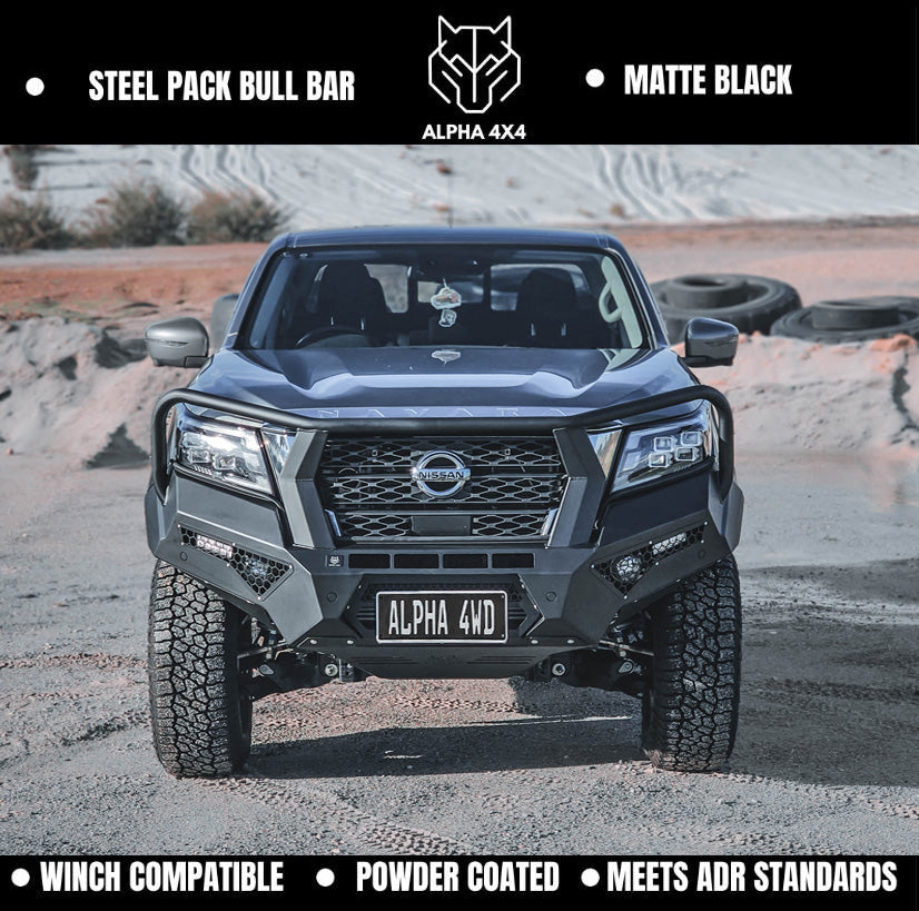 Alpha 4WD Steel Pack Bull Bar for Nissan Navara NP300 D23 2021+